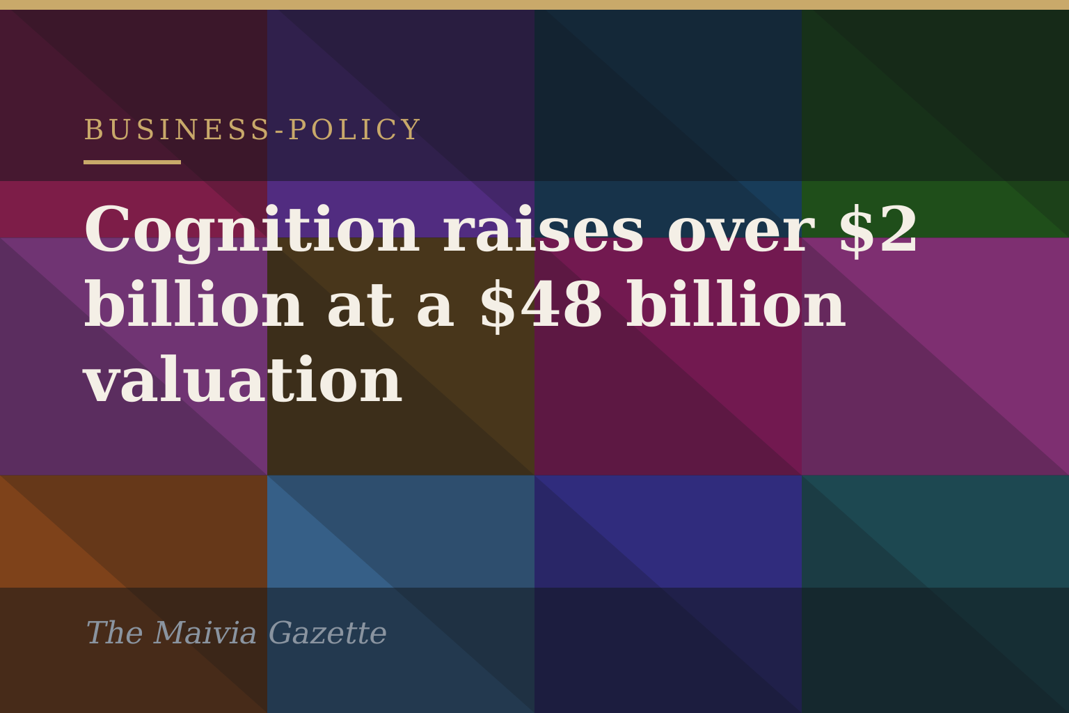 Typographic card: Cognition raises over $2 billion at a $48 billion valuation